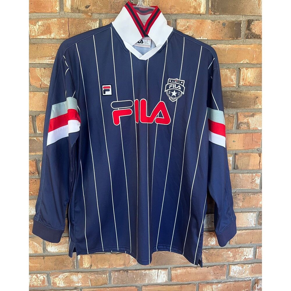 Fila Zorra Goalie Jersey Women’s XL Navy White Striped Long Sleeve NWT